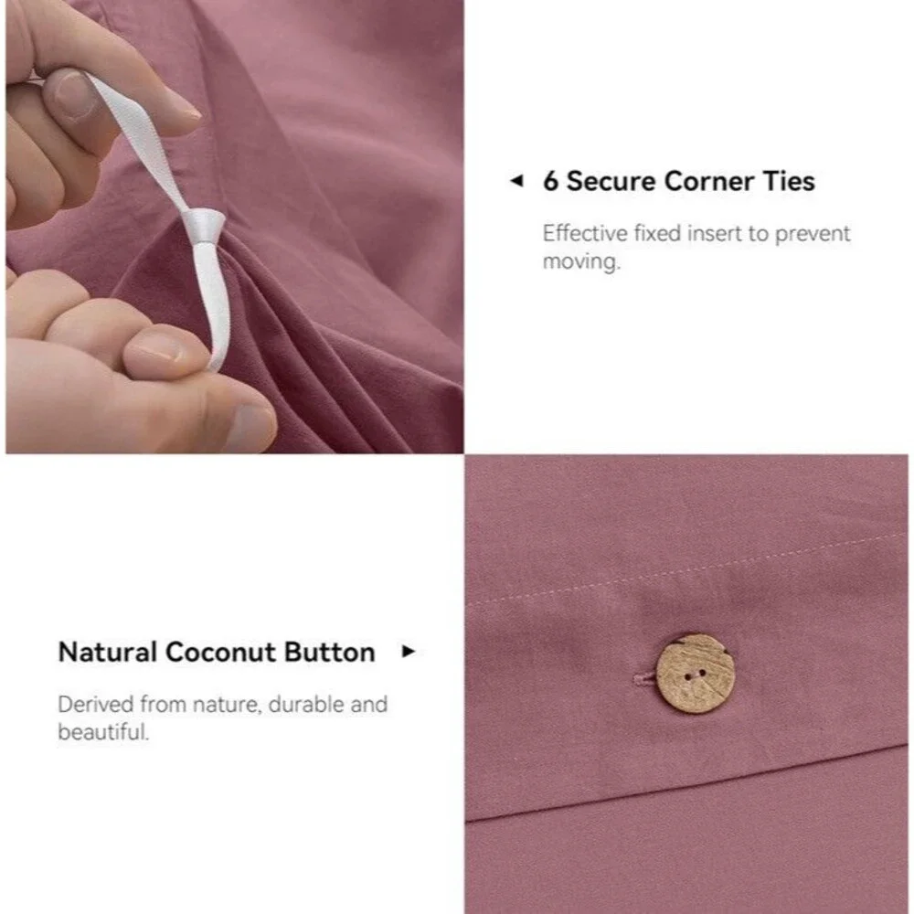 JELLYMONI California King Duvet Cover Set - 100% Washed Cotton Linen